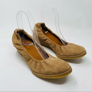 Castaner Suede Wedges Tan Elastic Upper Shoes 41